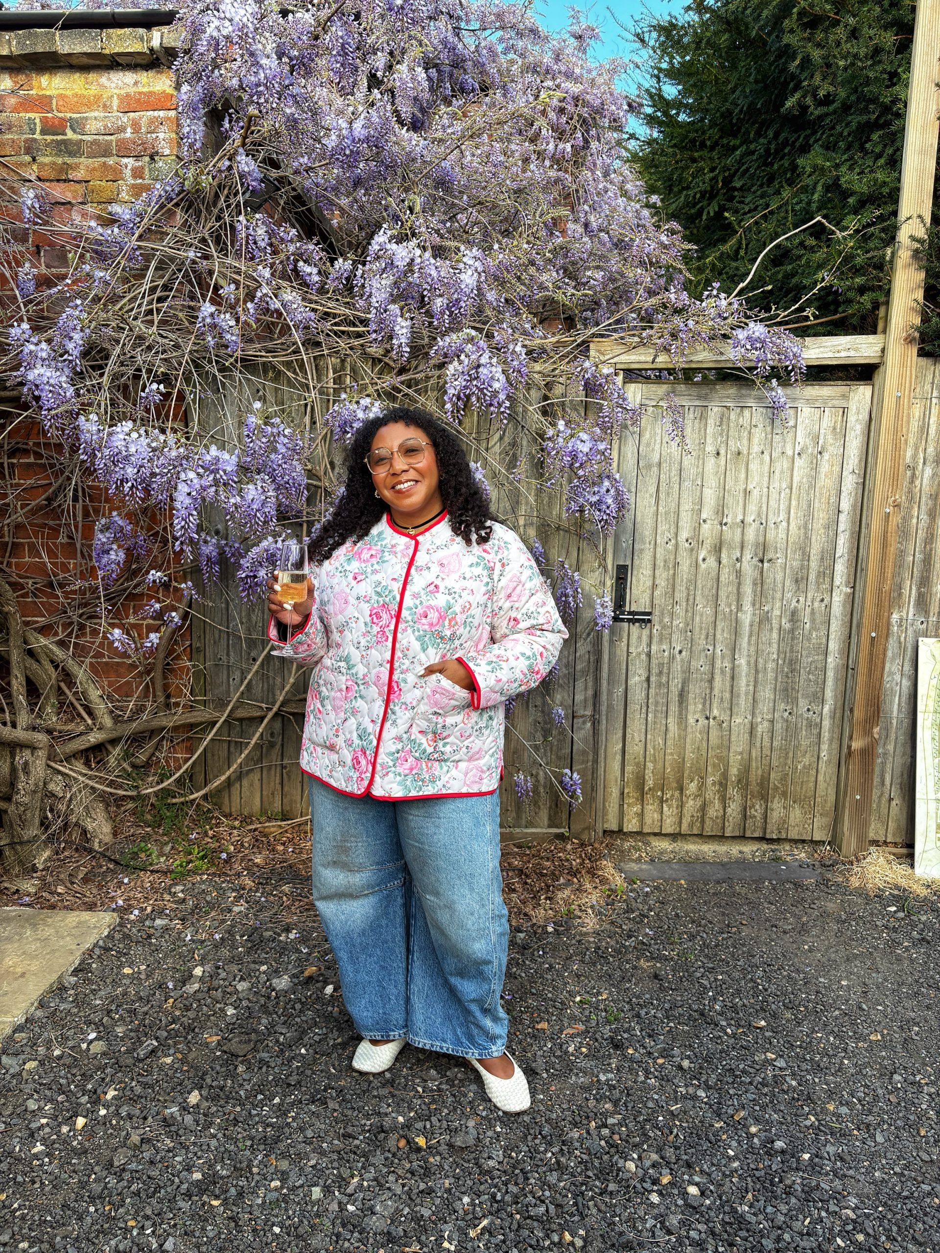 A Quilted Floral Jacket and Easy Jeans: The Relaxed Spring Layer to Keep Near the Door