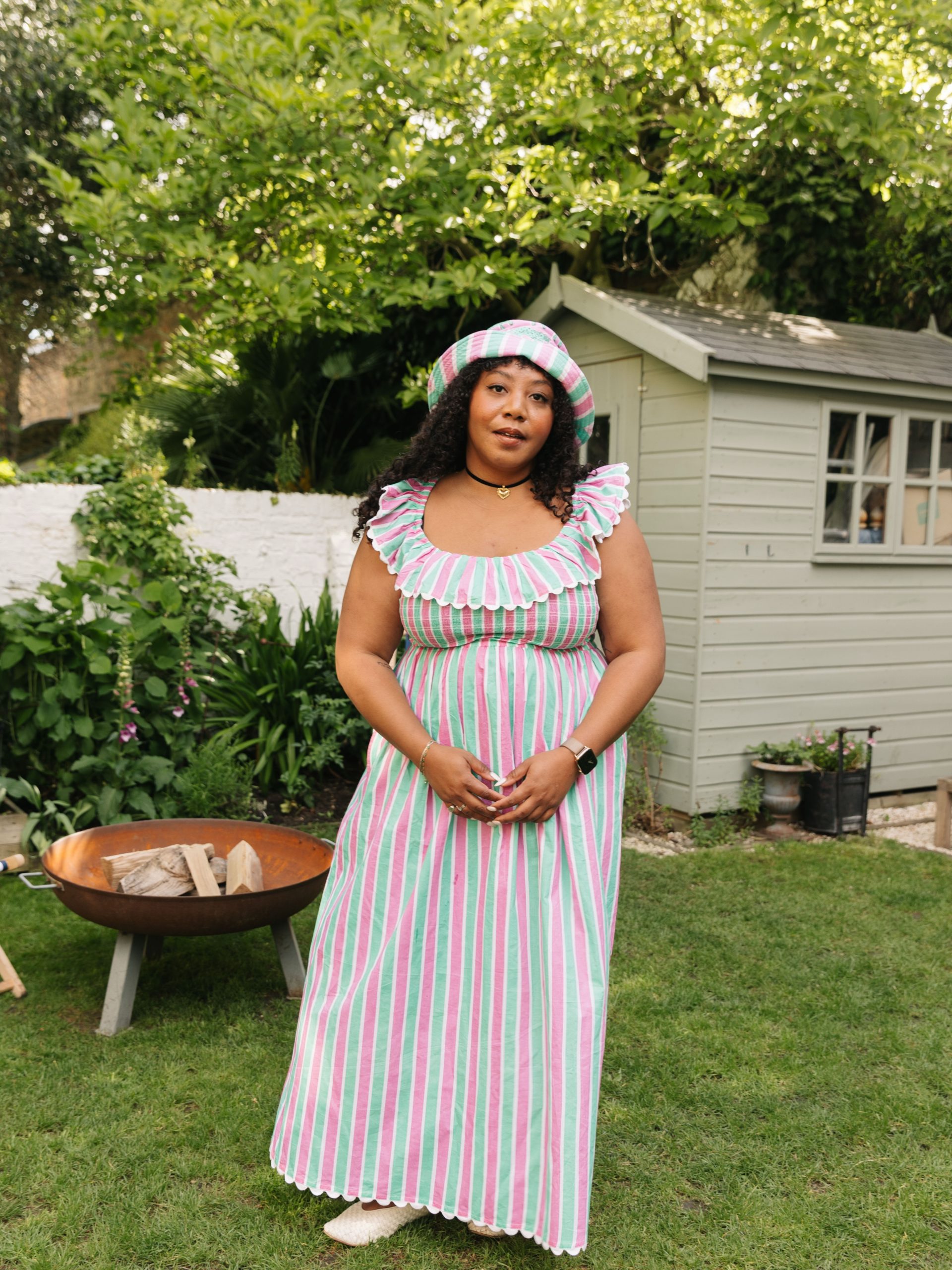 Pink and Mint Stripes for Summer: A Garden-Party Dress That Brings Its Own Joy